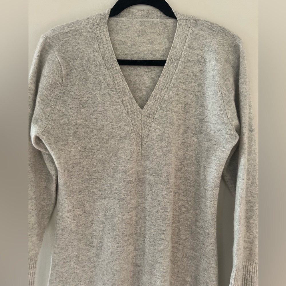 100% Cashmere Sweater Dress Grey XL - Picture 2 of 4